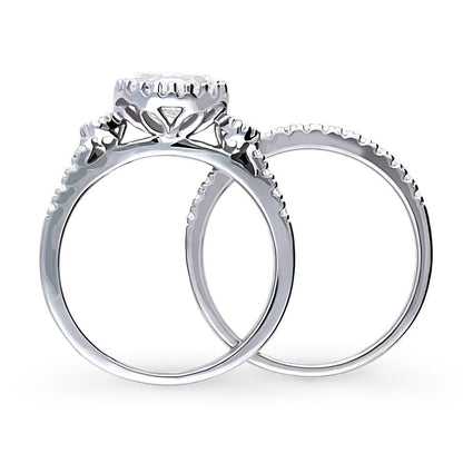 3-Stone 1.2ct Oval CZ Ring Set in Sterling Silver