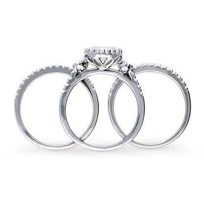 3-Stone 1.2ct Oval CZ Ring Set in Sterling Silver
