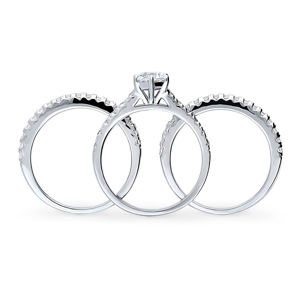 Alternate view of Solitaire 0.8ct CZ Ring Set in Sterling Silver, 8 of 15