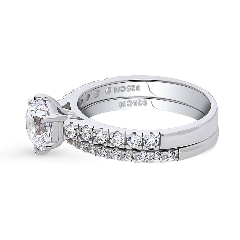 Angle view of Solitaire 1.25ct CZ Ring Set in Sterling Silver, 5 of 15