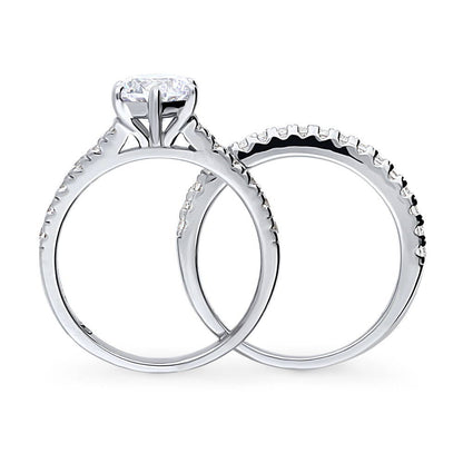 Solitaire 1.25ct CZ Ring Set in Sterling Silver