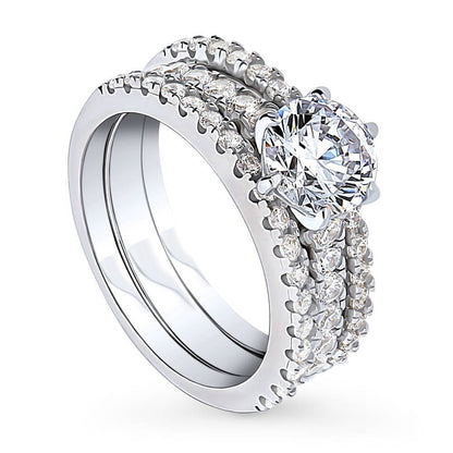 Solitaire 1.25ct CZ Ring Set in Sterling Silver