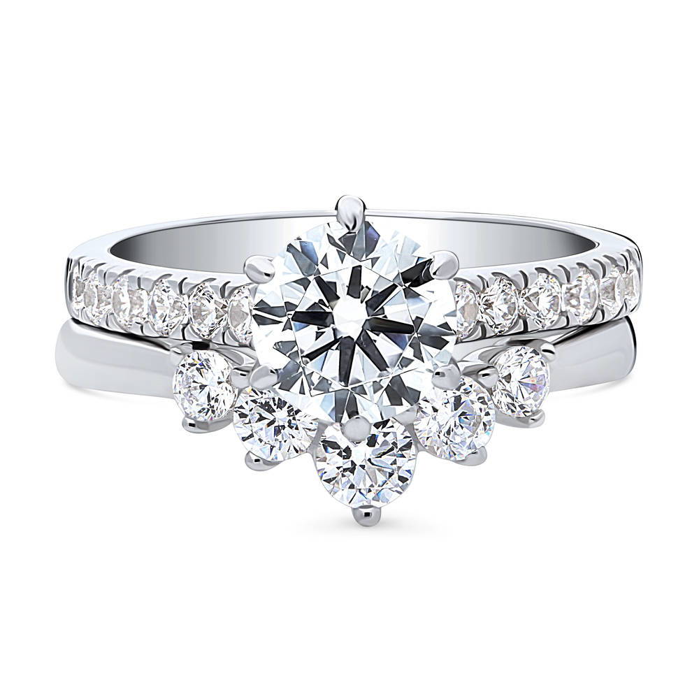 5-Stone Solitaire CZ Ring Set in Sterling Silver, 1 of 20