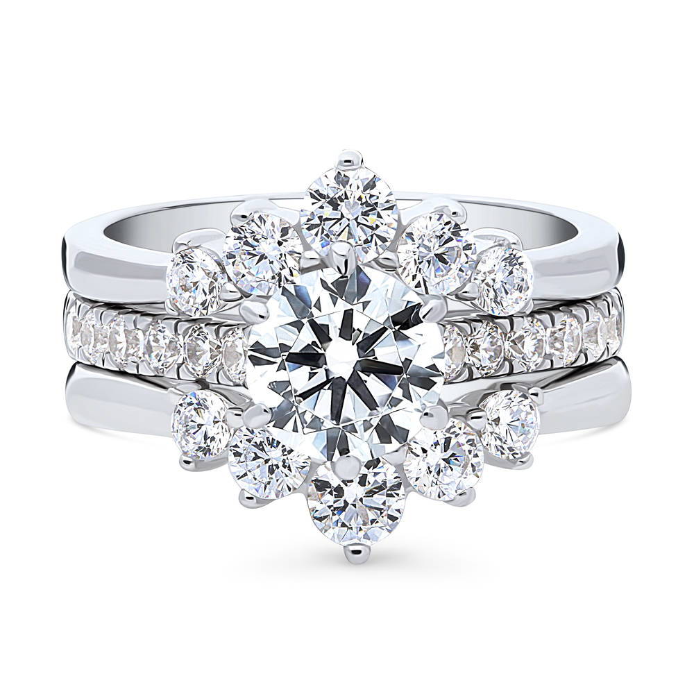 5-Stone Solitaire CZ Ring Set in Sterling Silver, 1 of 20