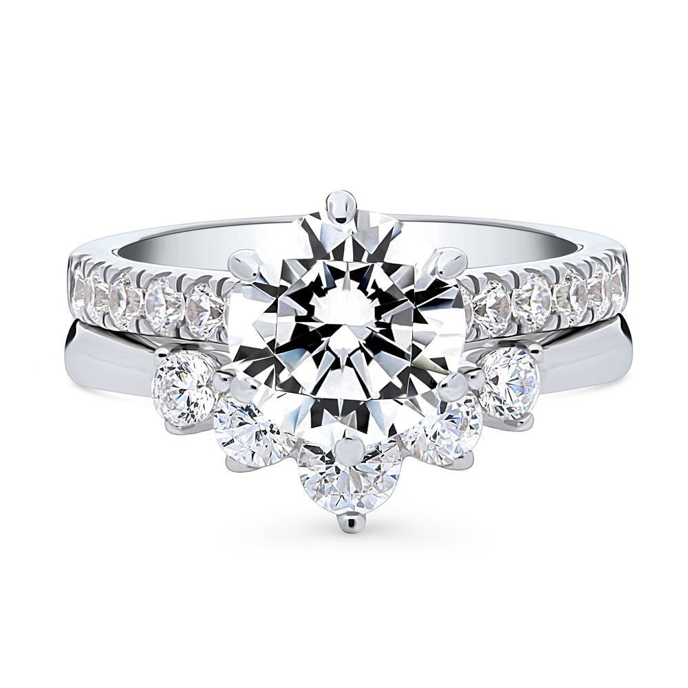 5-Stone Solitaire CZ Ring Set in Sterling Silver, 1 of 18