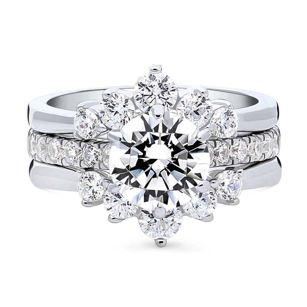 5-Stone Solitaire CZ Ring Set in Sterling Silver, 1 of 18