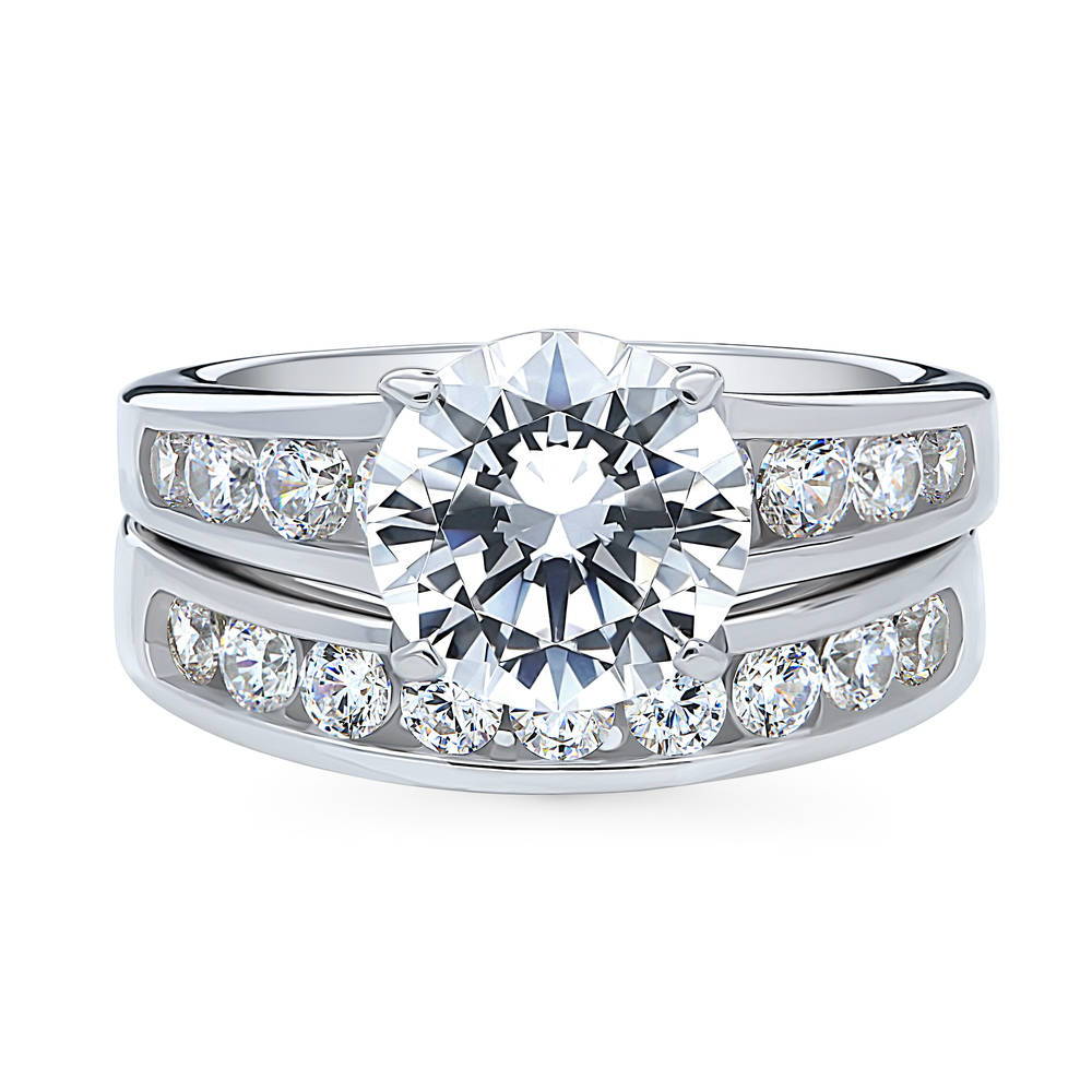 Solitaire 2.7ct CZ Ring Set in Sterling Silver, 1 of 20