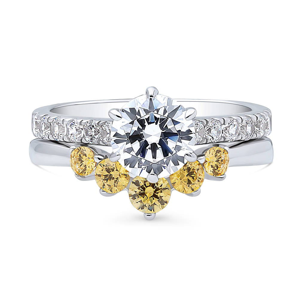 5-Stone Solitaire 1.25ct CZ Ring Set in Sterling Silver, 1 of 20