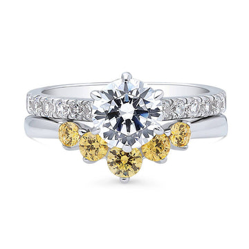 5-Stone Chevron CZ Ring Set in Sterling Silver