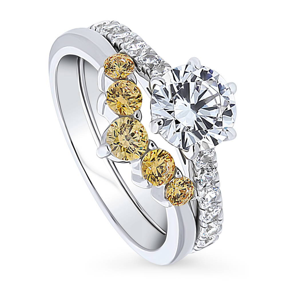 Front view of 5-Stone Solitaire 1.25ct CZ Ring Set in Sterling Silver, 4 of 20