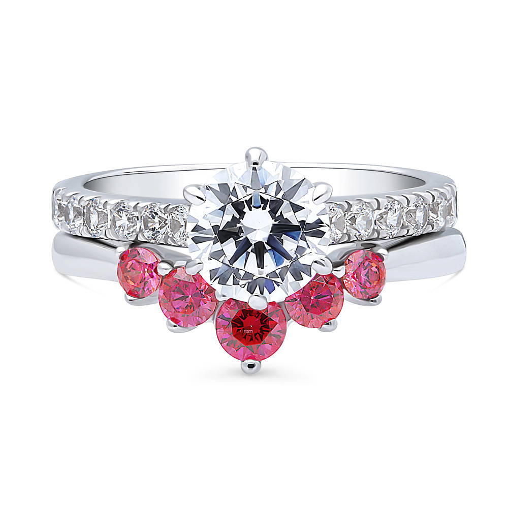 5-Stone Solitaire 1.25ct CZ Ring Set in Sterling Silver, 1 of 20