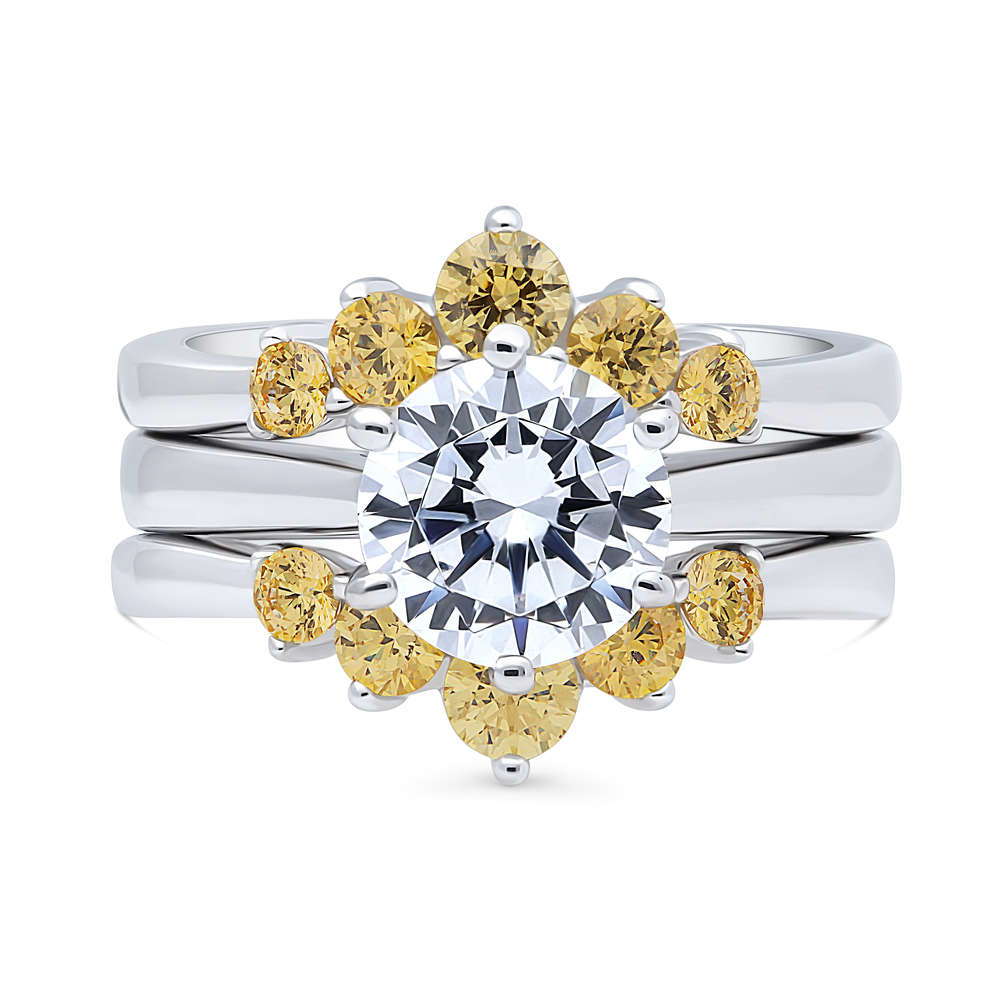 5-Stone Solitaire 2ct CZ Ring Set in Sterling Silver
