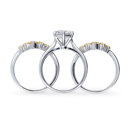 5-Stone Solitaire 2ct CZ Ring Set in Sterling Silver