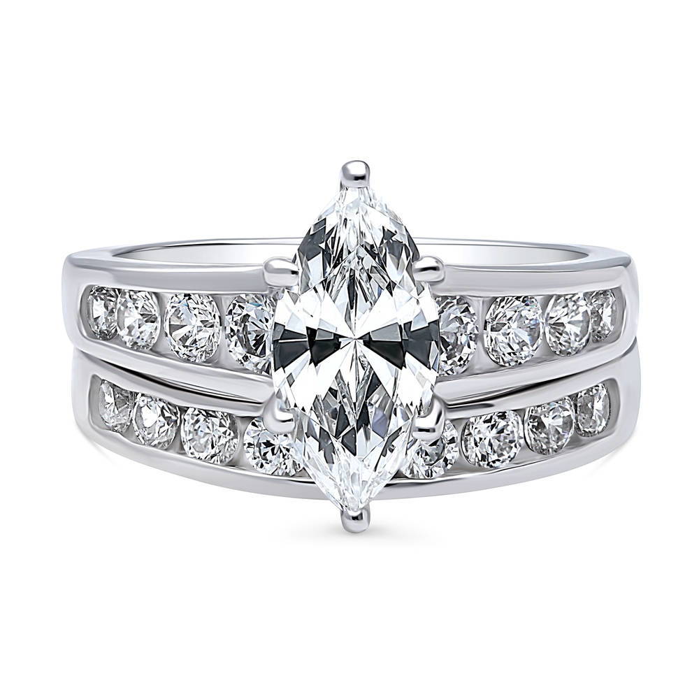 Solitaire 1.6ct Marquise CZ Statement Ring Set in Sterling Silver, 1 of 19