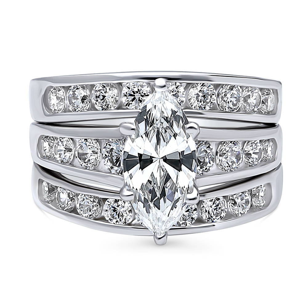 Solitaire 1.6ct Marquise CZ Statement Ring Set in Sterling Silver, 1 of 19