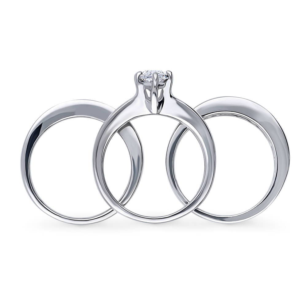 Alternate view of Solitaire 1.6ct Marquise CZ Ring Set in Sterling Silver, 8 of 19