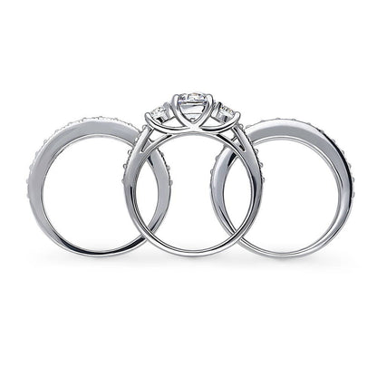 3-Stone 1.25ct CZ Ring Set in Sterling Silver