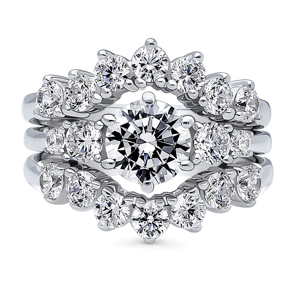 5-Stone CZ Stackable Ring Set in Sterling Silver