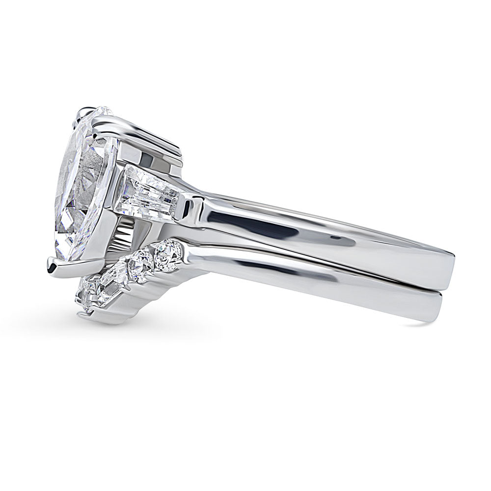 7-Stone Solitaire CZ Ring Set in Sterling Silver