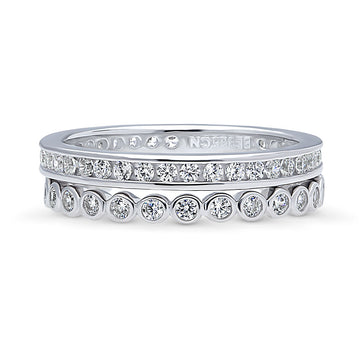 Bubble CZ Stackable Ring Set in Sterling Silver