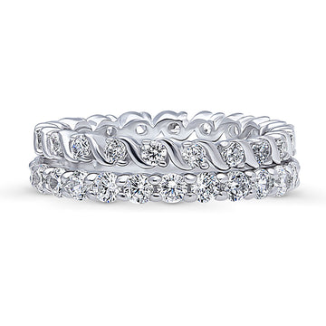 CZ Stackable Ring Set in Sterling Silver