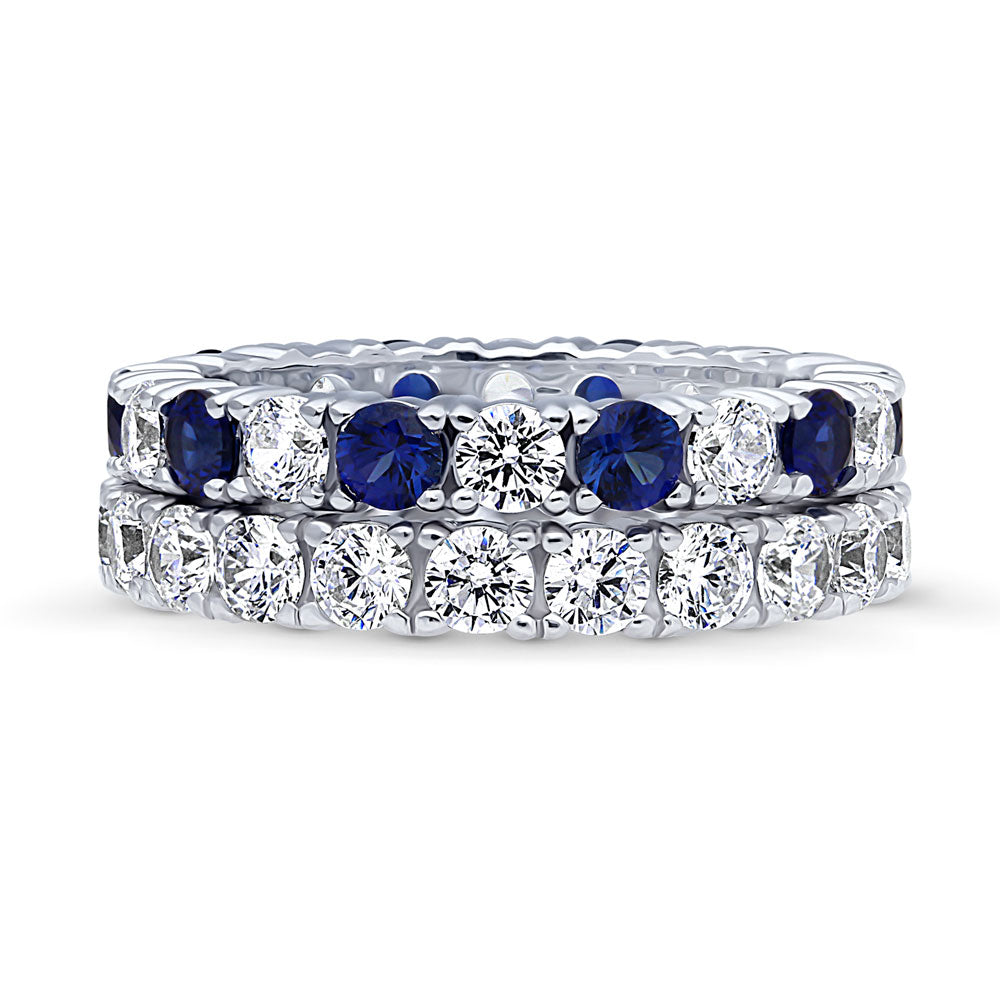 CZ Eternity Ring Set in Sterling Silver, 1 of 13