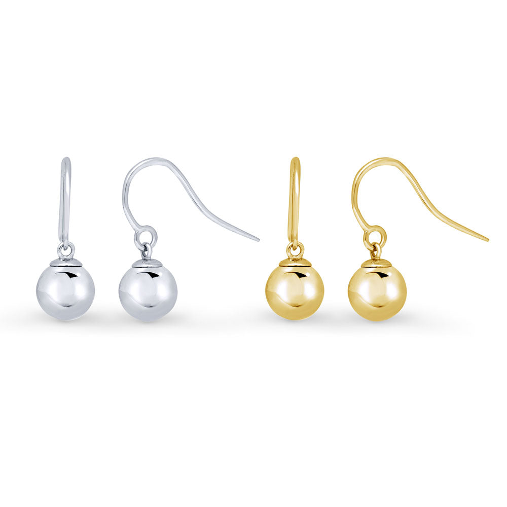 Ball Bead Earrings in Gold Flashed Sterling Silver, 2 Pairs, 1 of 9
