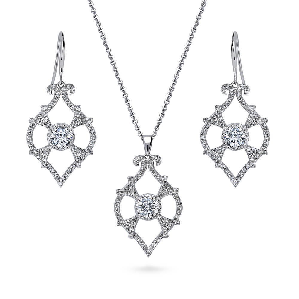 Woven Vintage Style CZ Statement Set in Sterling Silver