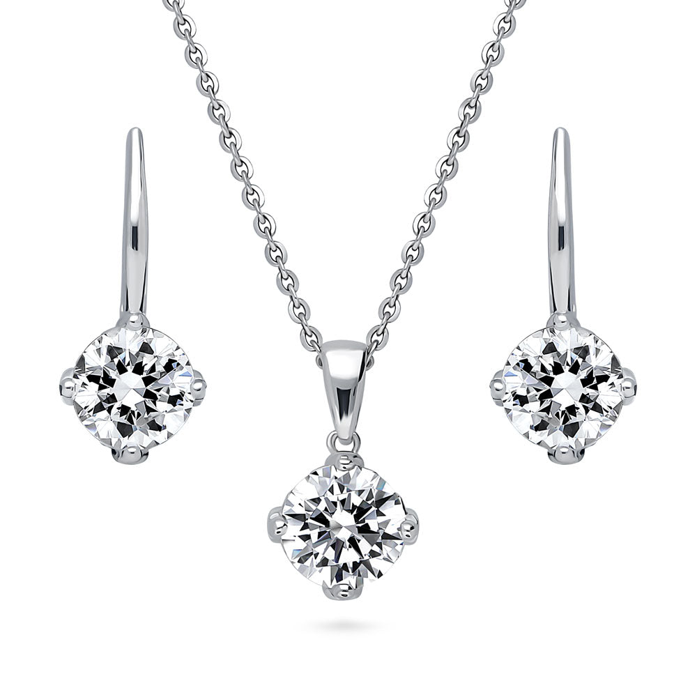 Solitaire 2ct/4ct CZ Set in Sterling Silver, 1 of 13