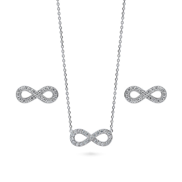 Designer Pandora Infinity Cubic Zirconia Sterling Silver Necklace - 19