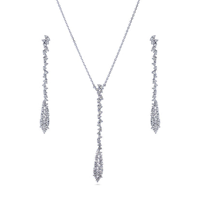Cluster Teardrop CZ Set in Sterling Silver