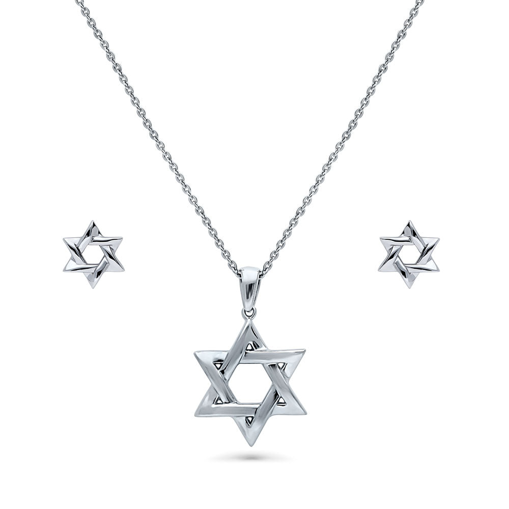 Star of David Necklace and Earrings in Sterling Silver, 1 of 15