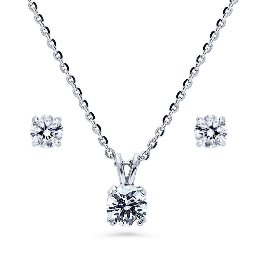 Solitaire 0.8ct/0.9ct CZ Set in Sterling Silver, 1 of 12